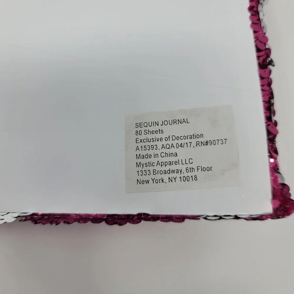 Flip Sequin Color Change Journal Diary Pink Silver Lined Notebook 80 Sheets